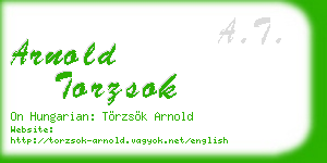 arnold torzsok business card